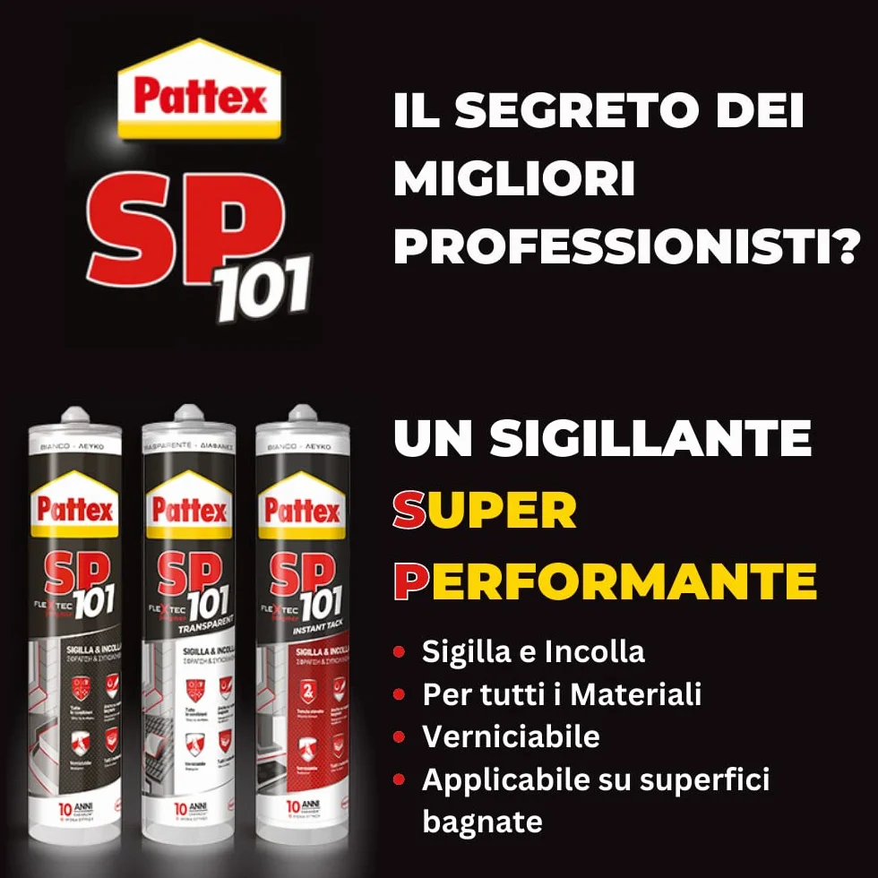 Pattex SP10,sigillante liquido sigilla e incolla multimateriale,sigillante polimerico in cartuccia, silicone per interni ed esterni, 1x280ml