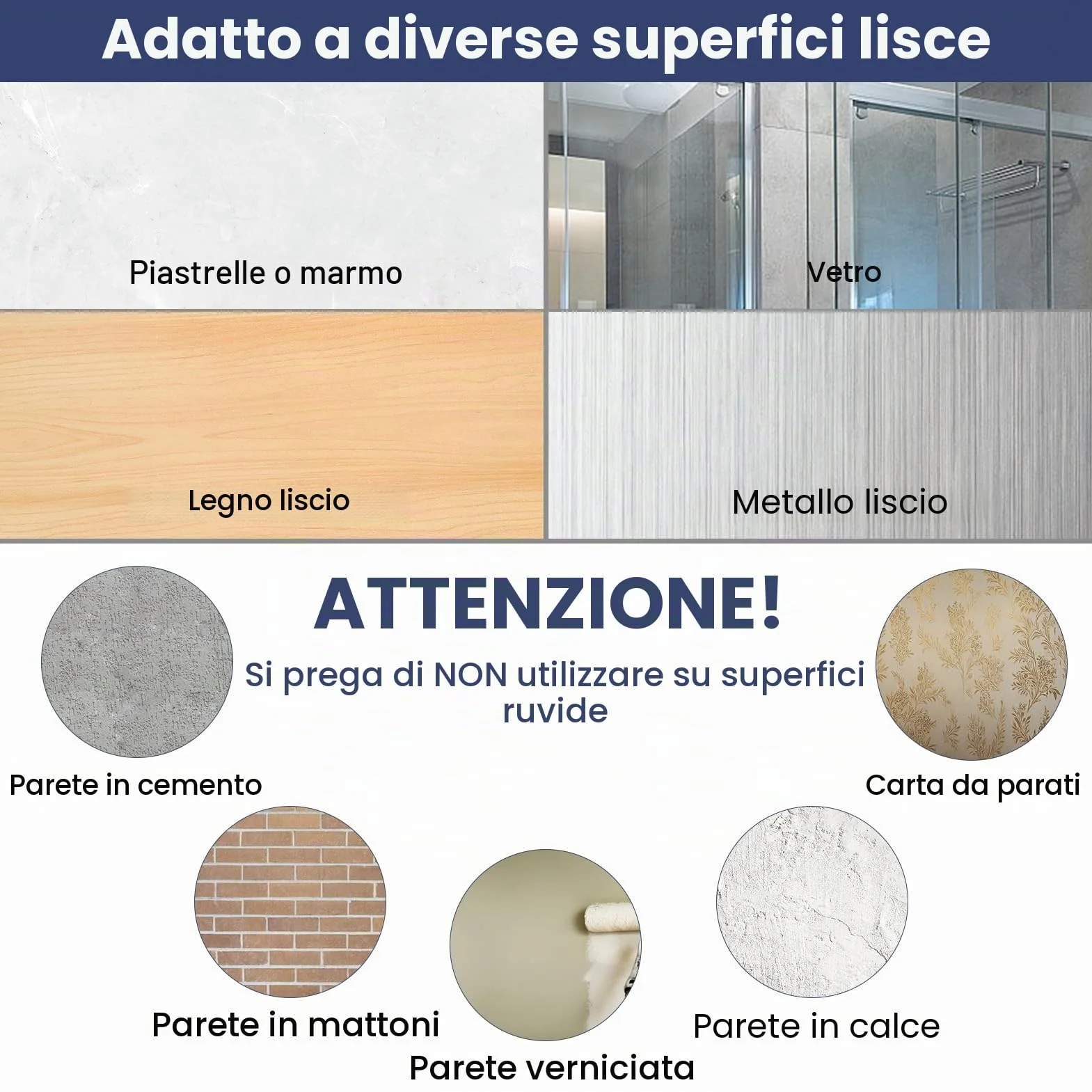 Ganci Adesivi per Mensola da Doccia 5 Pezzi Sostituzione Adesivo Shower Caddy