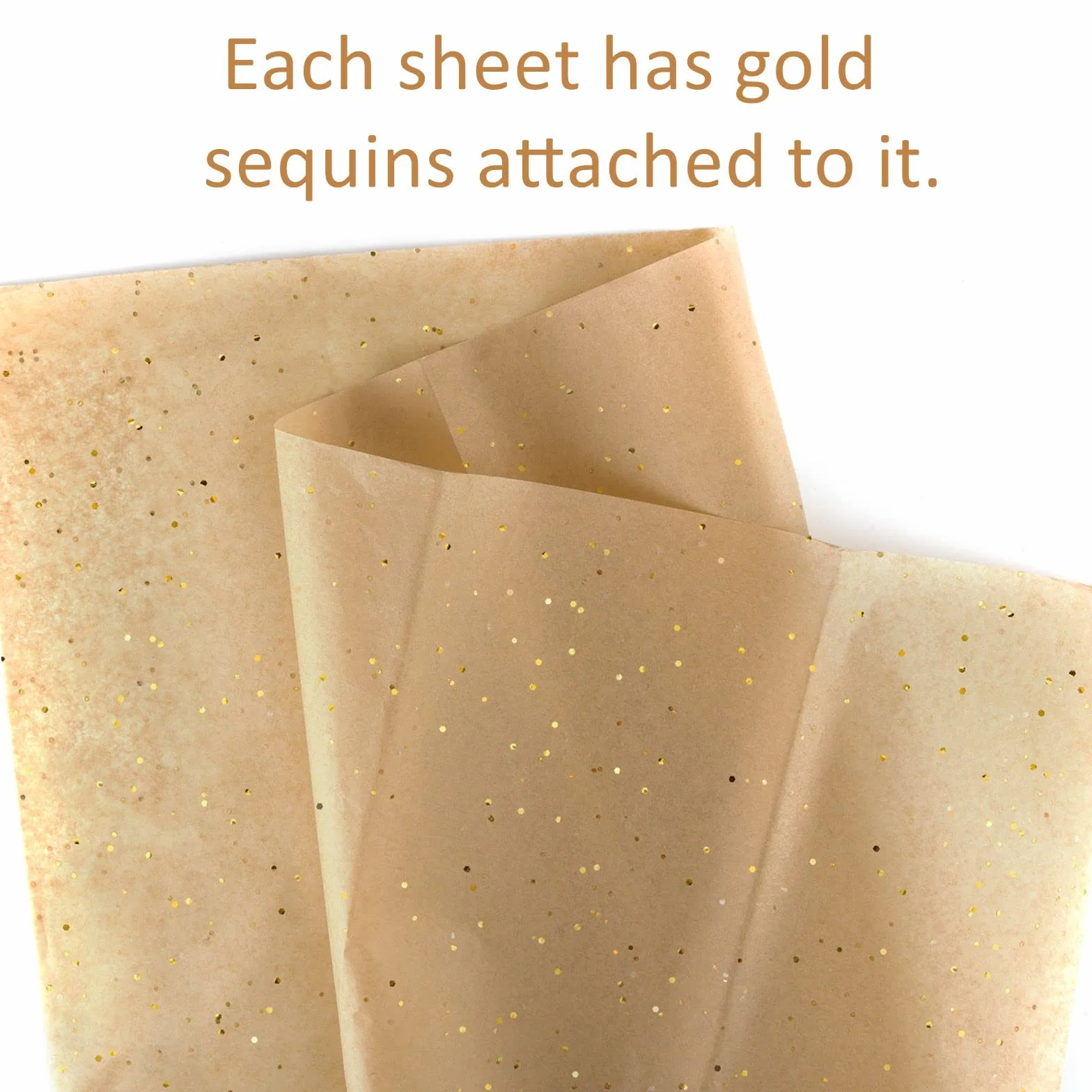 ASTARON Carta Velina Glitterata per Incartare 50x66cm, Carta Glitterata Fogli di Carta Velina Marrone per Confezioni Bouquet Natale Compleanno Confezioni Regalo Artigianato Forniture 10 Fogli