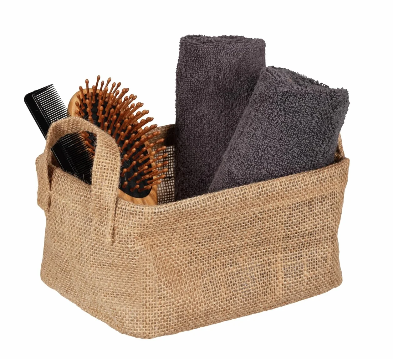 WENKO Cestello portaoggetti Juna S, cestello decorativo in iuta 20x15x15 cm, marrone