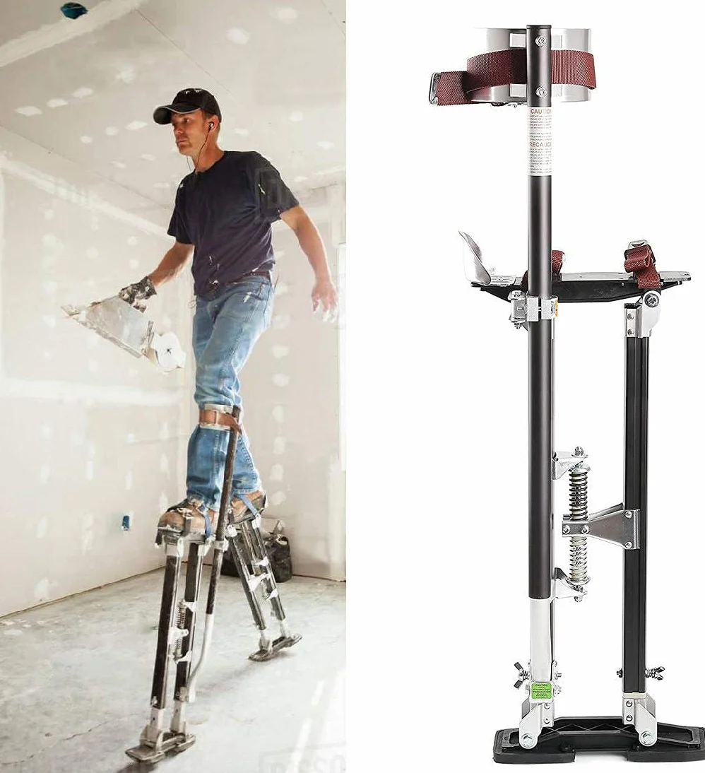 Lavorare trampolini per soffitto dei pittori, trampoli di Alluminio Regolabili 46-102 cm, palafitte per Artigiani a Secco con Cinghie con Cinturini di Sicurezza