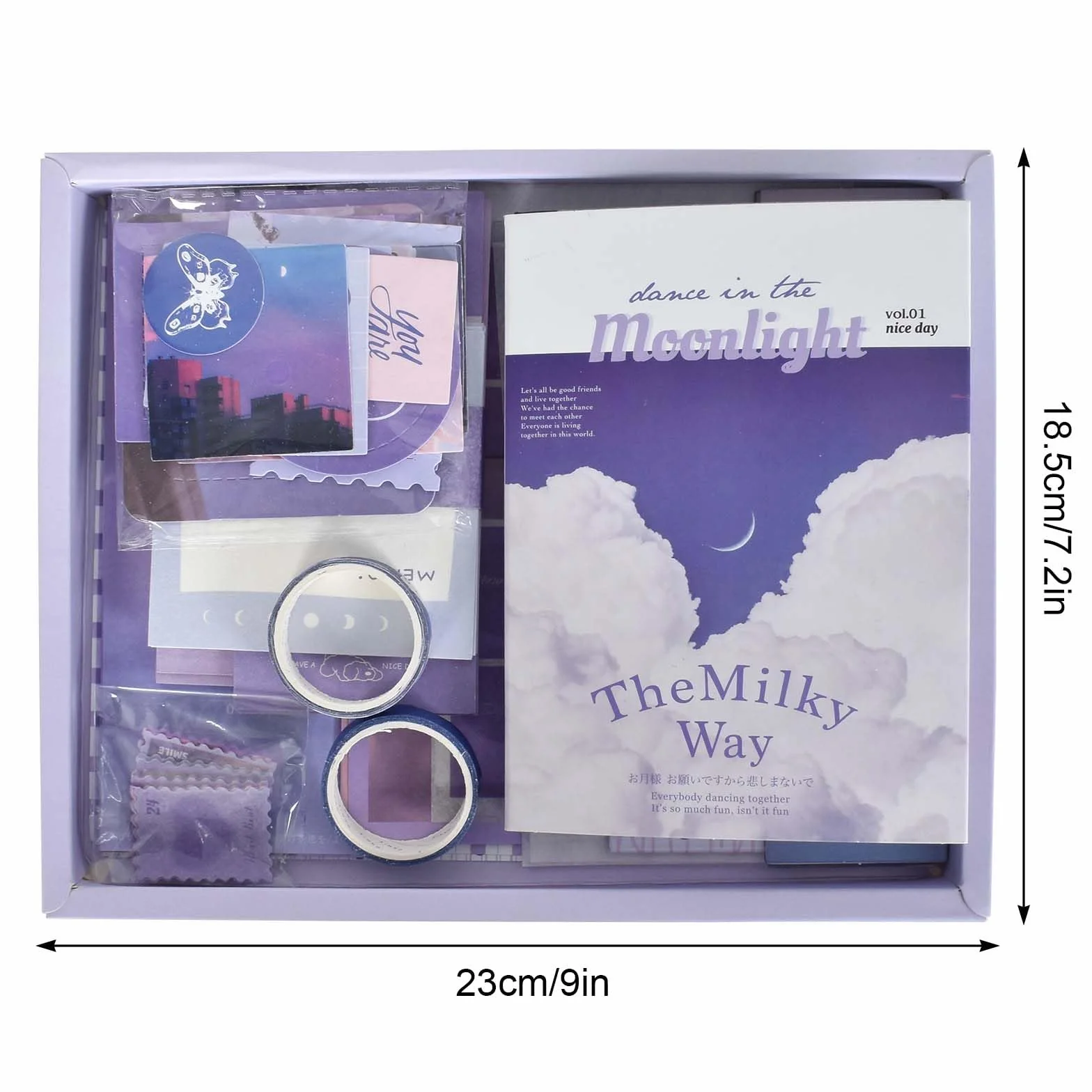 Zimoer Set di Accessori per Scrapbookking Estetico, Scrapbook Set di accessori estetici Bullet Journal con griglia A6, Bullet Junk Journal Set per Scrapbook Journaling, regalo DIY per ragazze e donne