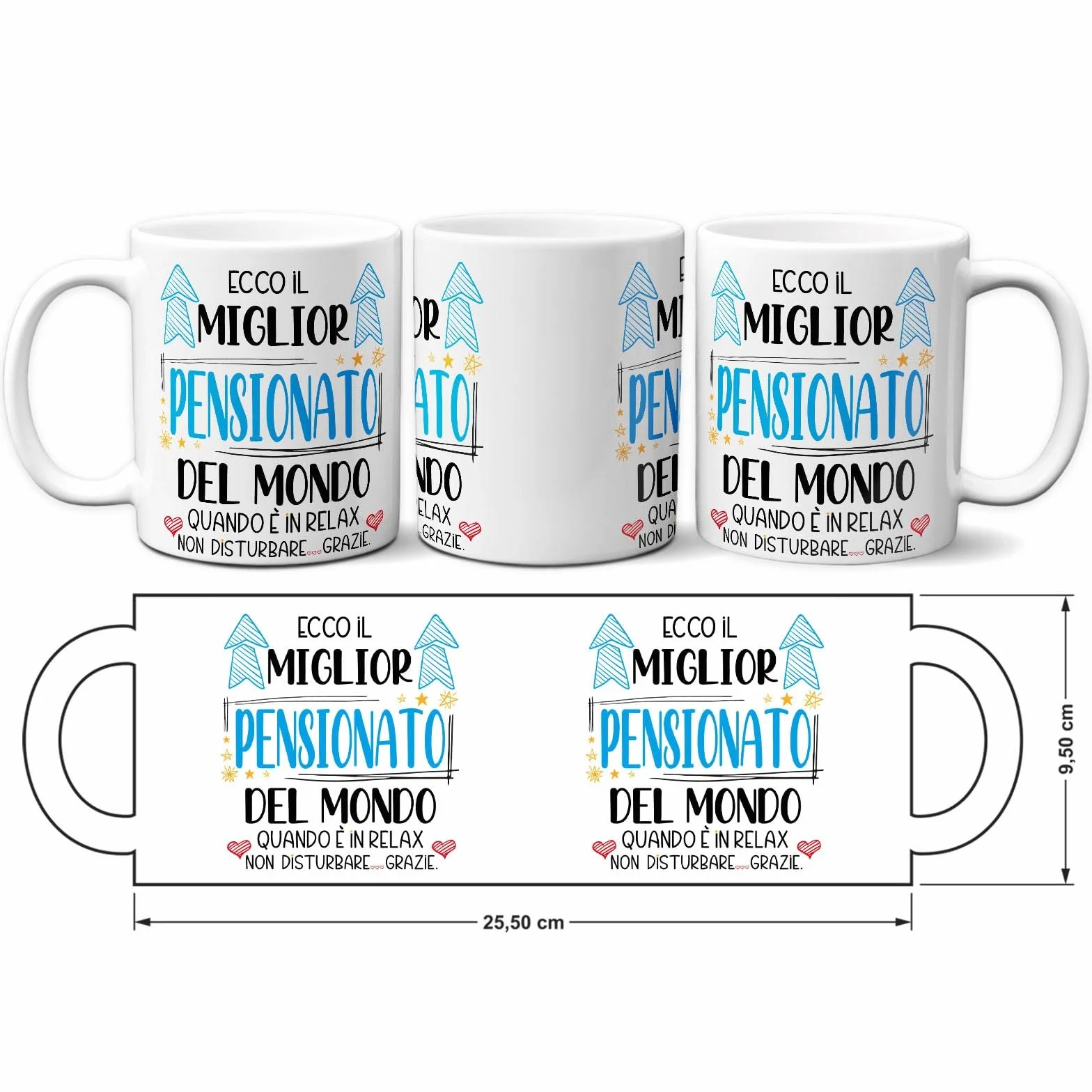 Tazza Regalo Pensionato dell'Anno, Idea Regalo Uomo Pensione Nonno, Tazza Miglior Pensionato del Mondo in Relax MUG178