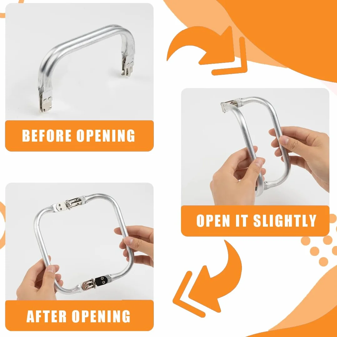 XPEX 2 Pezzi Chiusura Borsa Uncinetto 19 Cm, Chiusura Per Borsa Clic Clac, Borsa A Forma Di U Manico Interno Bacio, Chiusura A Chiusura Telaio Borsa In Alluminio, Per Progetti DIY(200 * 90 * 20Mm)