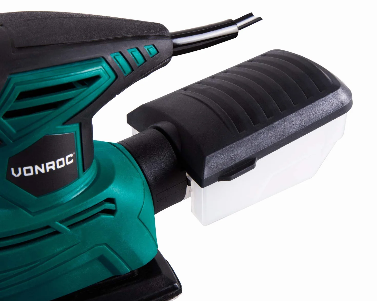 VONROC Levigatrice triangolare multifunzione 130W con contenitore polvere e 6 fogli abrasivi