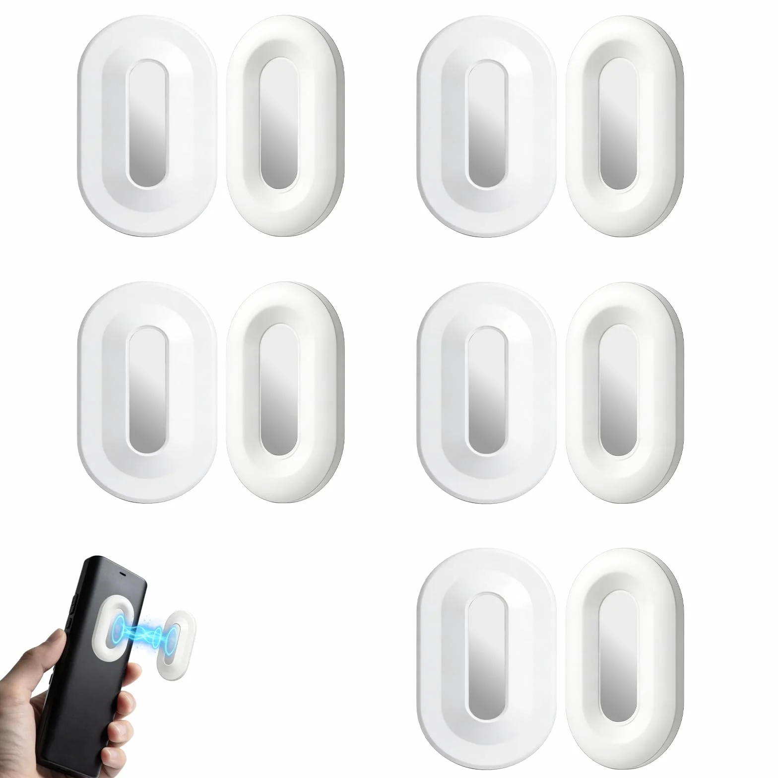 5 Set di Porta Magnetici per Telecomandi - Supporti Telecomando da Muro Adesivi con Doppio Magnete丨 Pratici Accessori per la TV (Bianco)