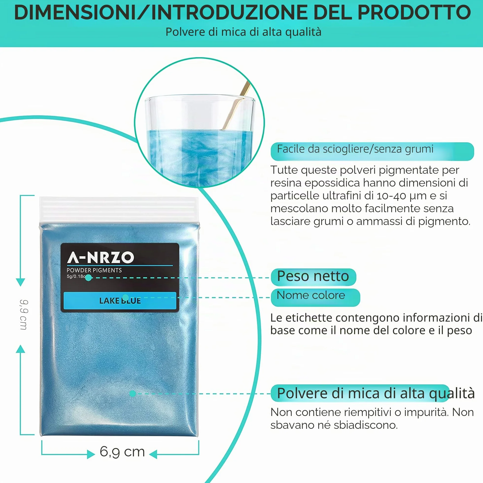 Polvere Di Mica, Pigmento Di Resina Di 26 Colori Pigmento Di Qualità Cosmetica Naturale, Utilizzato In Resina EPoxy, Coloranti Di Sapone, Produzione Di Candele, Lucido Labbra 0,18Oz/5g