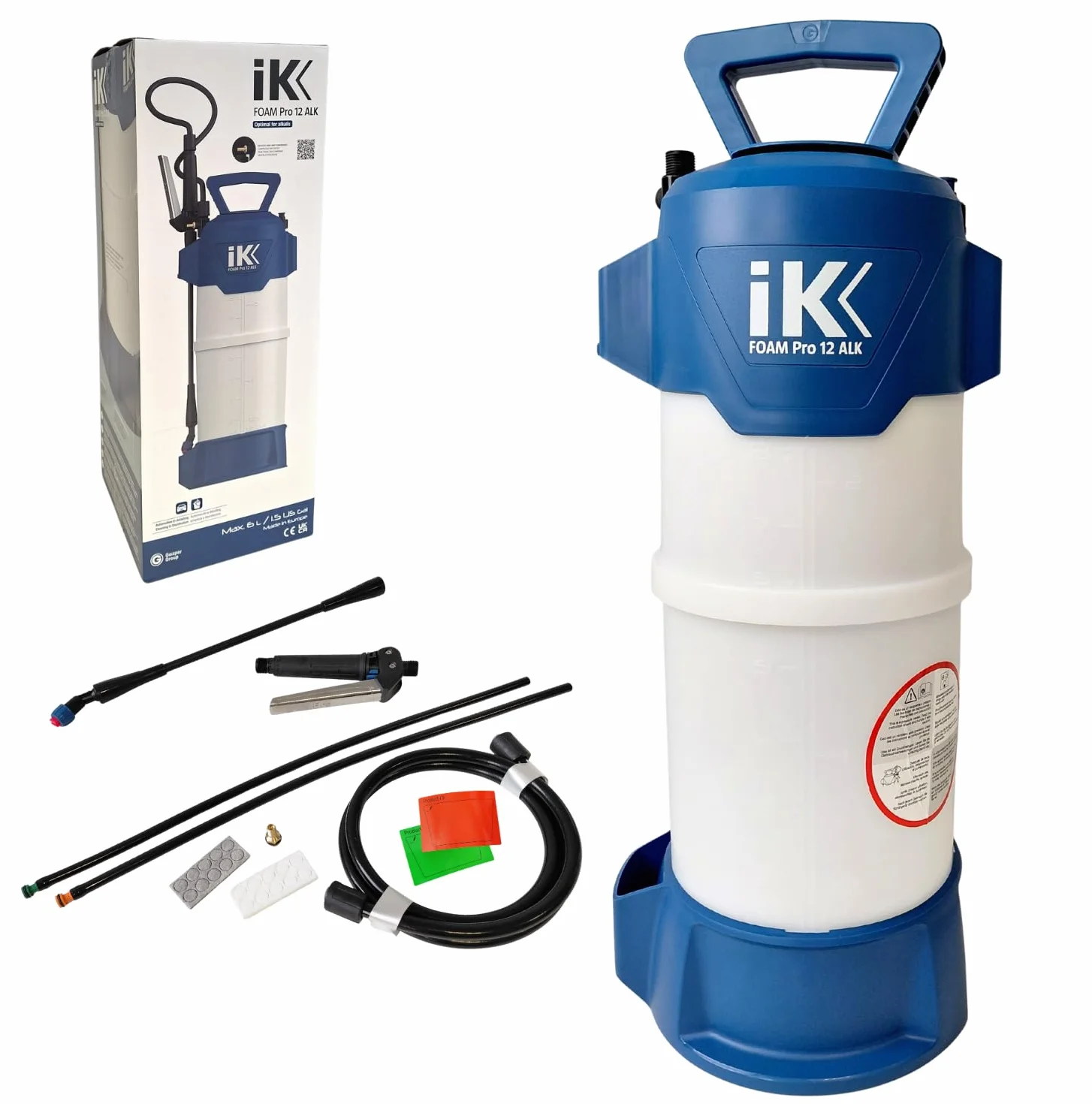 IK FOAM Pro 12 ALK - Spruzzatore Schiuma Professionale per Prodotti Alcalini - 6L Utili - Sicurezza e Precisione - Ideale per Pulizia Industriale e Automotive - Made in Europe