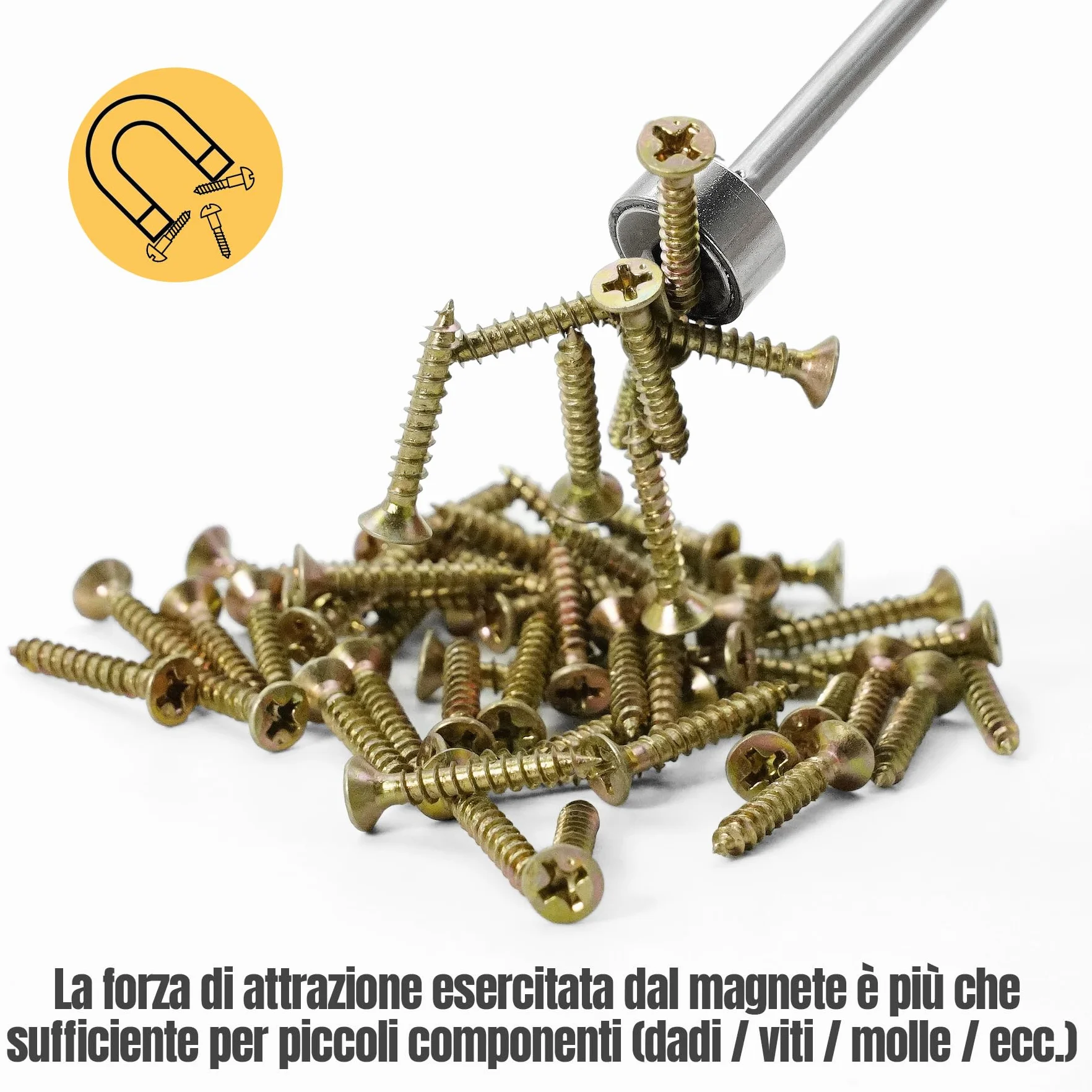 2 Raccolta Magnetico.Sollevatore Magnetico.Spazzatrici Magnetiche.Calamita Telescopica Sollevatore per Chiavi,Monete,Viti,Penne e Oggetti Metallici.Fino a 62 cm