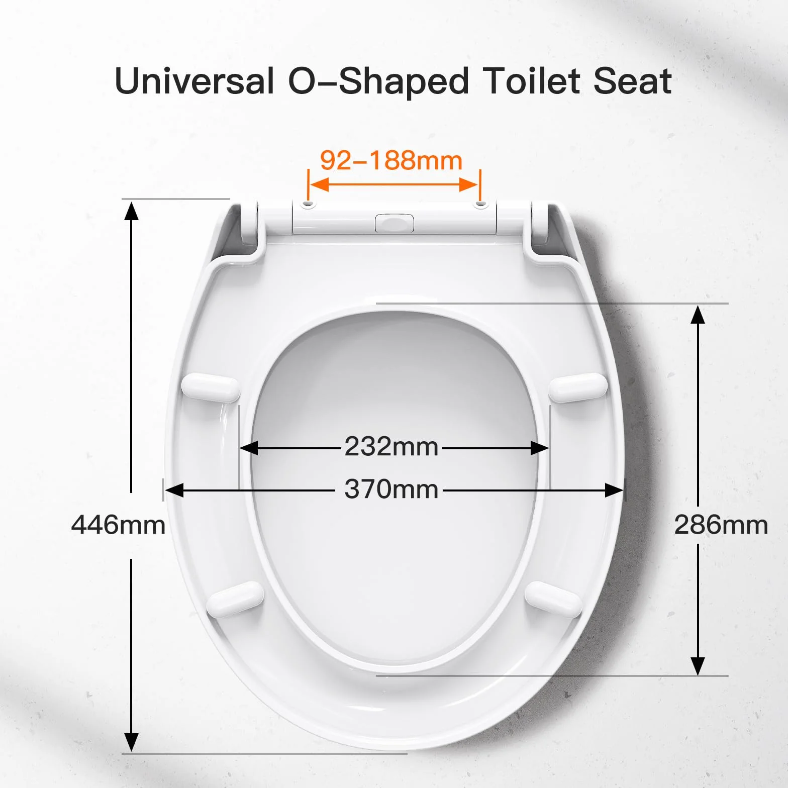 Sedile WC copriwater universal, Urea-Formaldeide Chiusura Ammortizzata tavoletta wc con Sgancio Rapido a un Pulsante