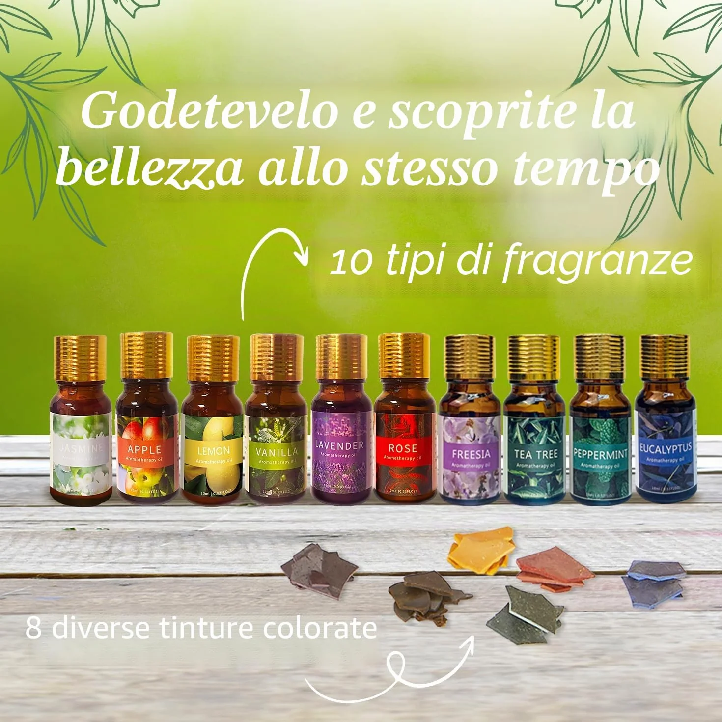 LINGQIAN Set per la creazione di candele fai da te, kit per la creazione di candele in cera di soia, fusore elettrico per cera con beccuccio, 12 barattoli per candele, 12 oli profumati
