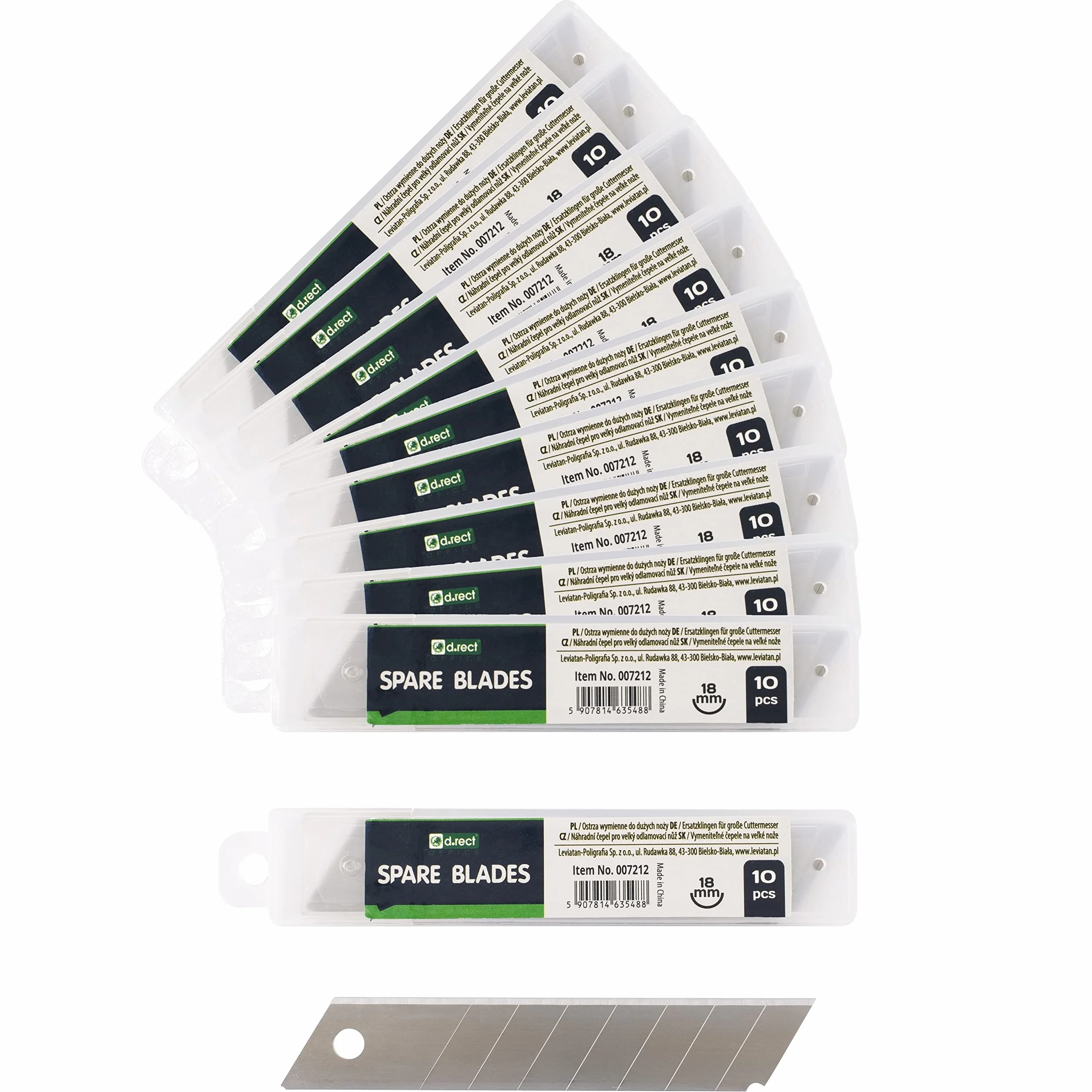 D.RECT Lame per Cutter 18 mm - Lame di Ricambio per Taglierino - Lame per Utensili Manuali, 100 Pezzi