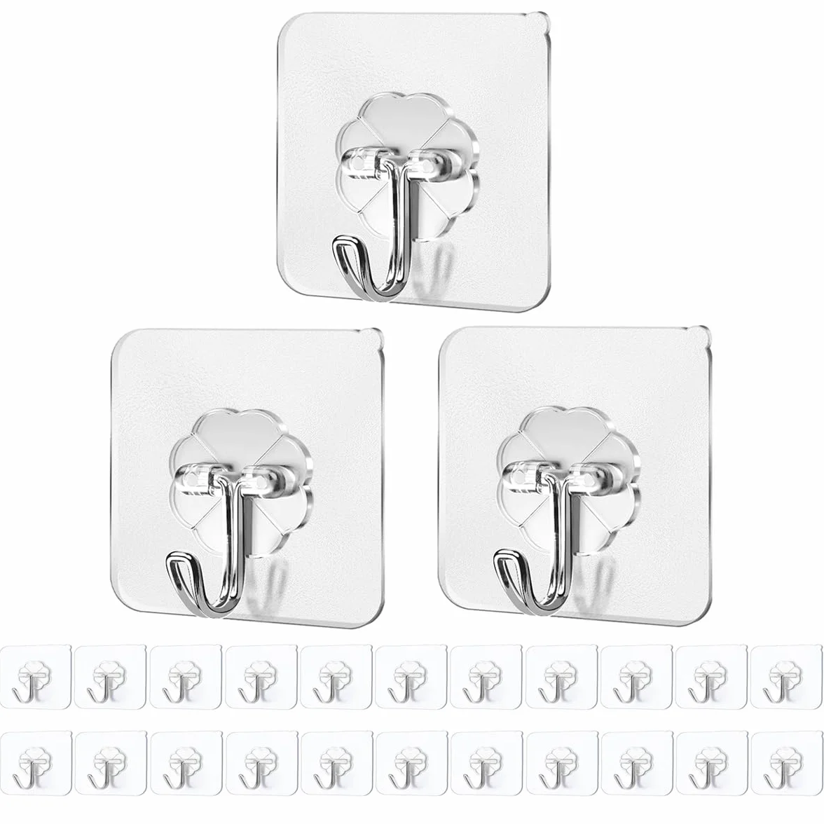 Ganci autoadesivi PAIDASHU, confezione da 25, resistenti fino a 10 kg, senza chiodi per bagno e cucina