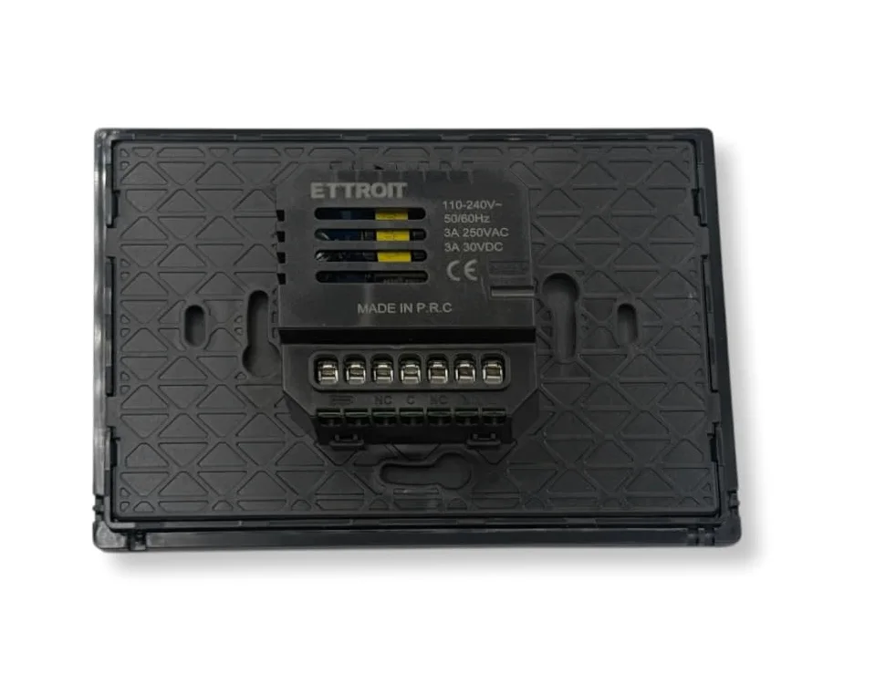ETTROIT ETWF4302 CRONOTERMOSTATO TOUCH SCREEN AC 230V SMART WI-FI DA INCASSO SU SCATOLA 503 NERO GESTIBILE DA APP