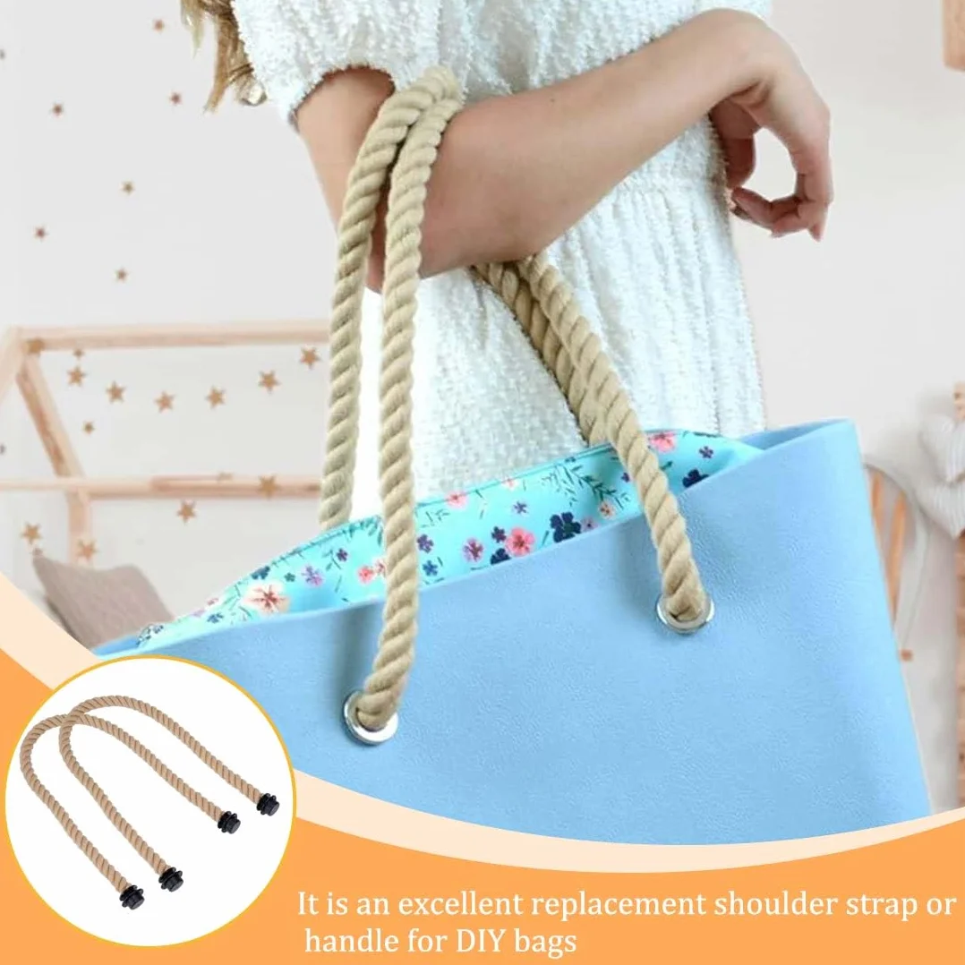 GXGM 2 maniglie di ricambio per borsa da spiaggia, manici lunghi classici, maniglia di ricambio, manico in corda, maniglie per borsa o bag, accessori da donna