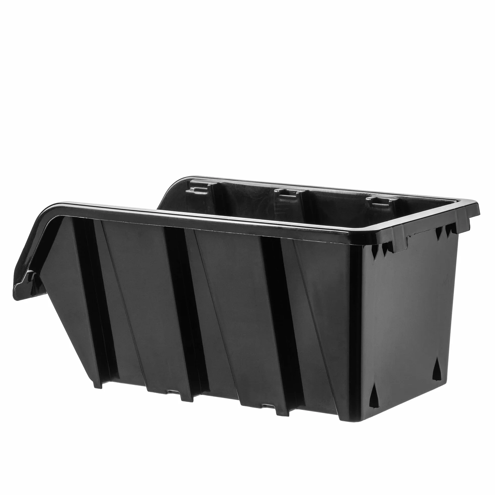 KADAX Contenitori Impilabili da Parete, Cassette in Plastica per Minuteria, 115 x 80 mm, Nero (10 szt.)