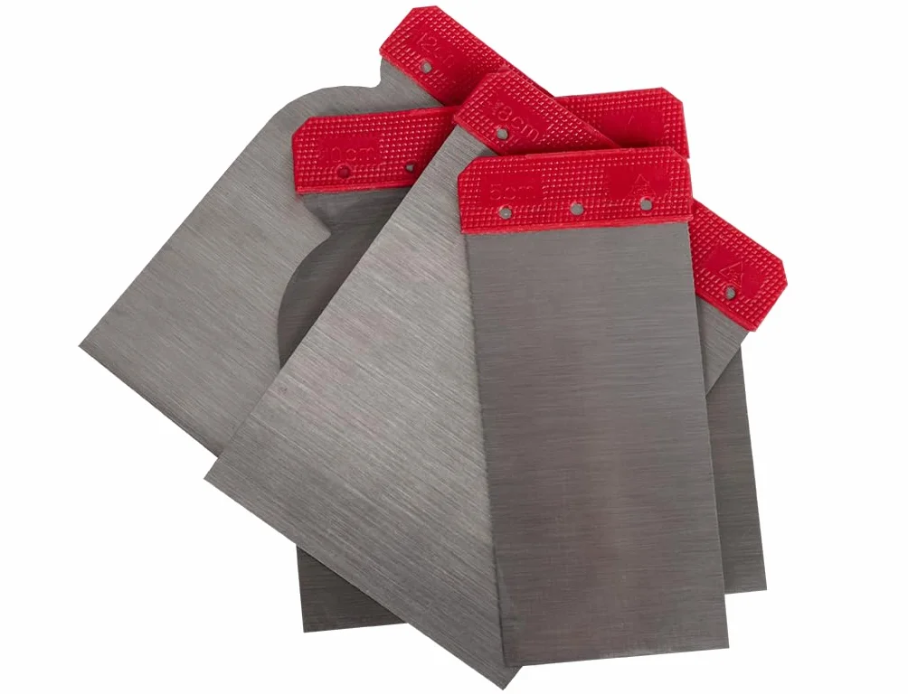 SMS Set - Set di 4 spatole giapponesi in acciaio | lo strumento ideale come coltello da rivestimento, perfetto per stucco carroseria, levigatura, raschietto, fai da te | 4 misure per diversi