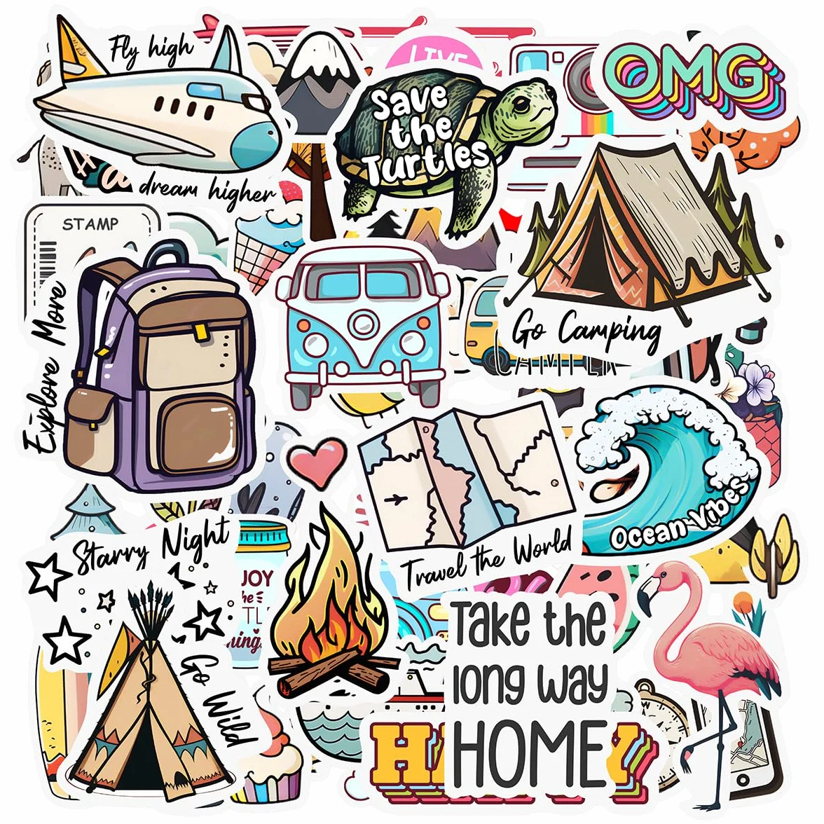 250 Adesivi Viaggi - Stickers Aesthetic per Diario di Viaggio da Compilare, Album scrapbooking, stickers journaling, adesivi per valigia da viaggio/sticker cute/sticker tenerini/diario viaggi