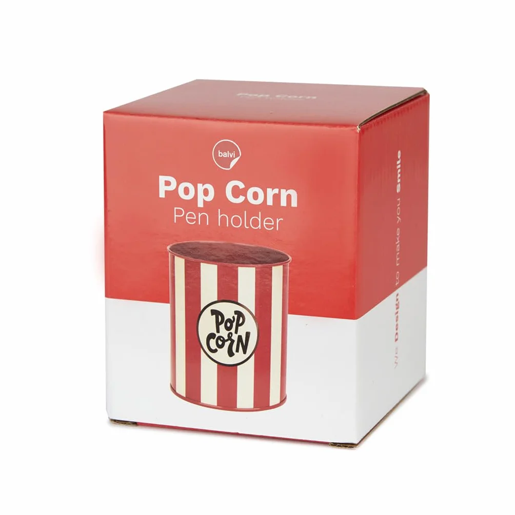 Balvi Portamatite Popcorn Rosso e Beige Metallo