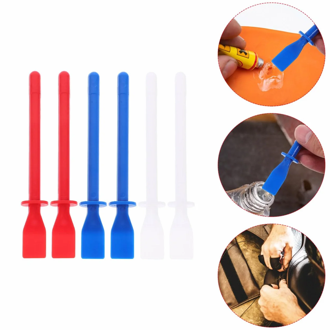 OSALADI Spatola per colla 6 pezzi con colla rivestita foglio spachella silicone plastica raschietto vernice colla pelle striscio colla spatola spatola spatola distributore di colla strumento