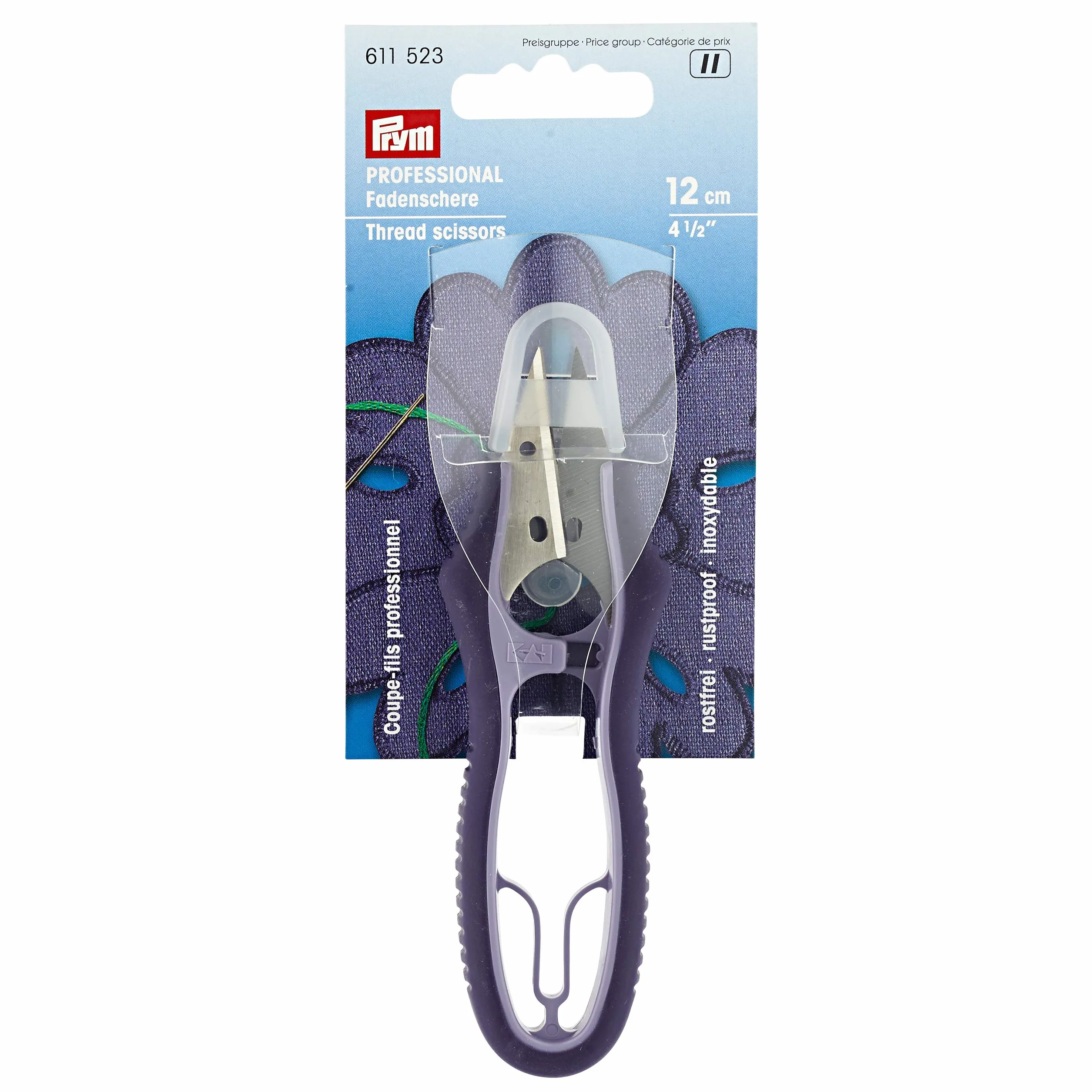 Prym Forbici filo professionale 4 1/2''' 12 cm, acciaio inox, viola