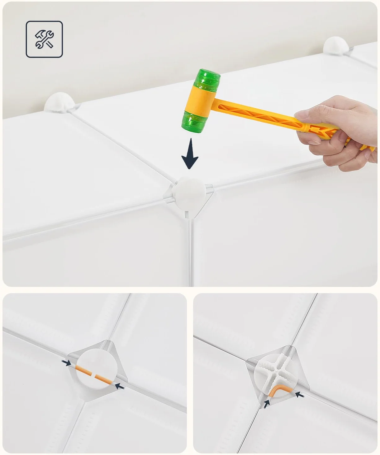 HOOBRO Scarpiera, Scaffale Portascarpe a 8 Scomparti, con Sportello, Scaffale Componibile in Plastica, Scomparto di 40 x 30 x 30 cm, per Corridoio, Portico, Dormitorio, Bianco EWT28SC01G1