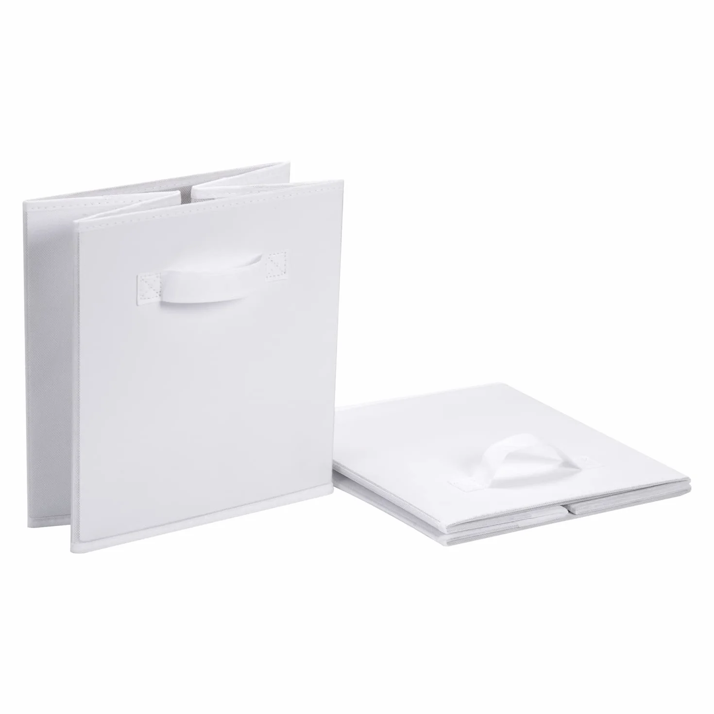 Amazon Basics Confezione da 6 cubi portaoggetti pieghevoli in tessuto, 33x33x33 cm, Bianco