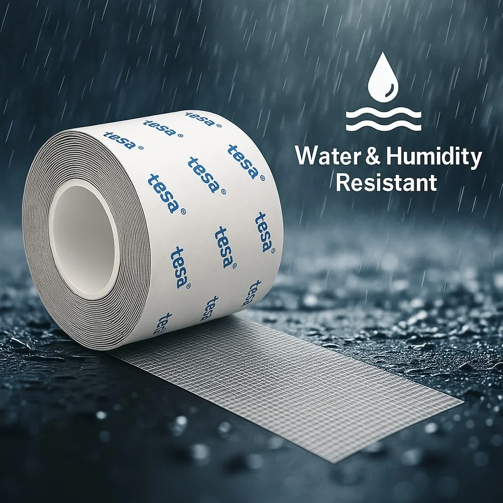Dpm tapes – Nastro adesivo ripara zanzariere in fibra di vetro con adesivo Tesa, resistente a umidità, caldo e freddo – Ripara strappi in modo rapido e duraturo (50 mm x 5 m)