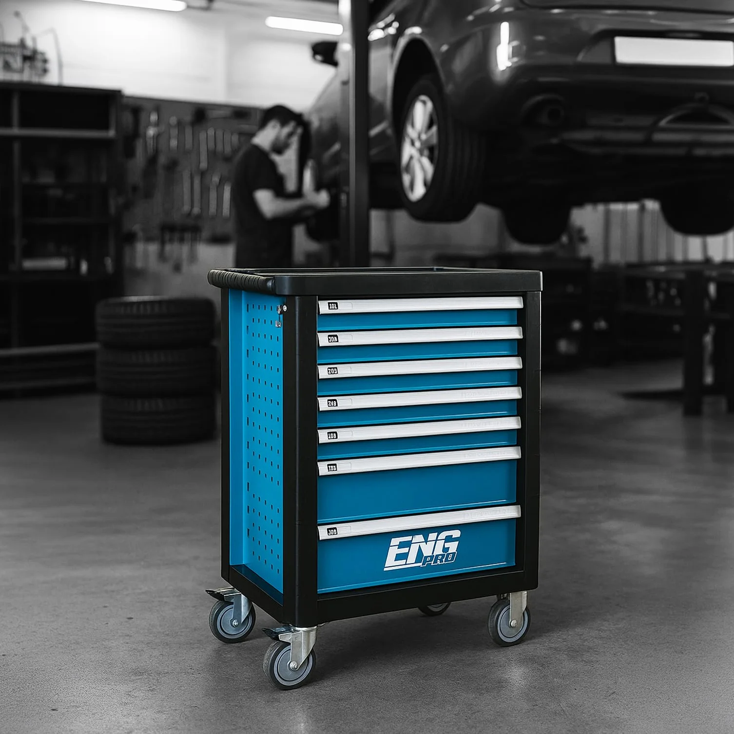 Carrello Porta Attrezzi 7 Cassetti 300 Utensili Cassettiera Professionale