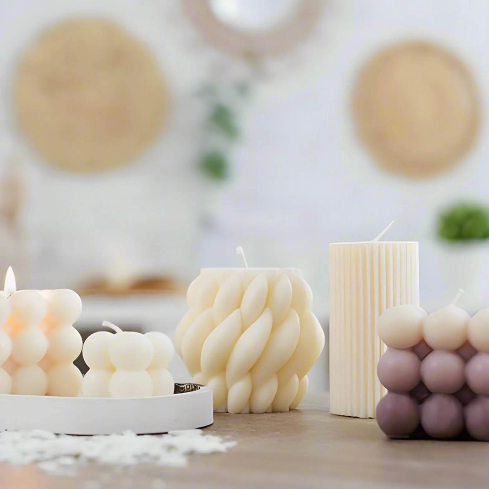 ASelected Set di 200 stoppini per candele da 10 cm, con supporti e adesivi di fissaggio, stoppini per candele senza fumo, stoppini in cotone per candele fai da te