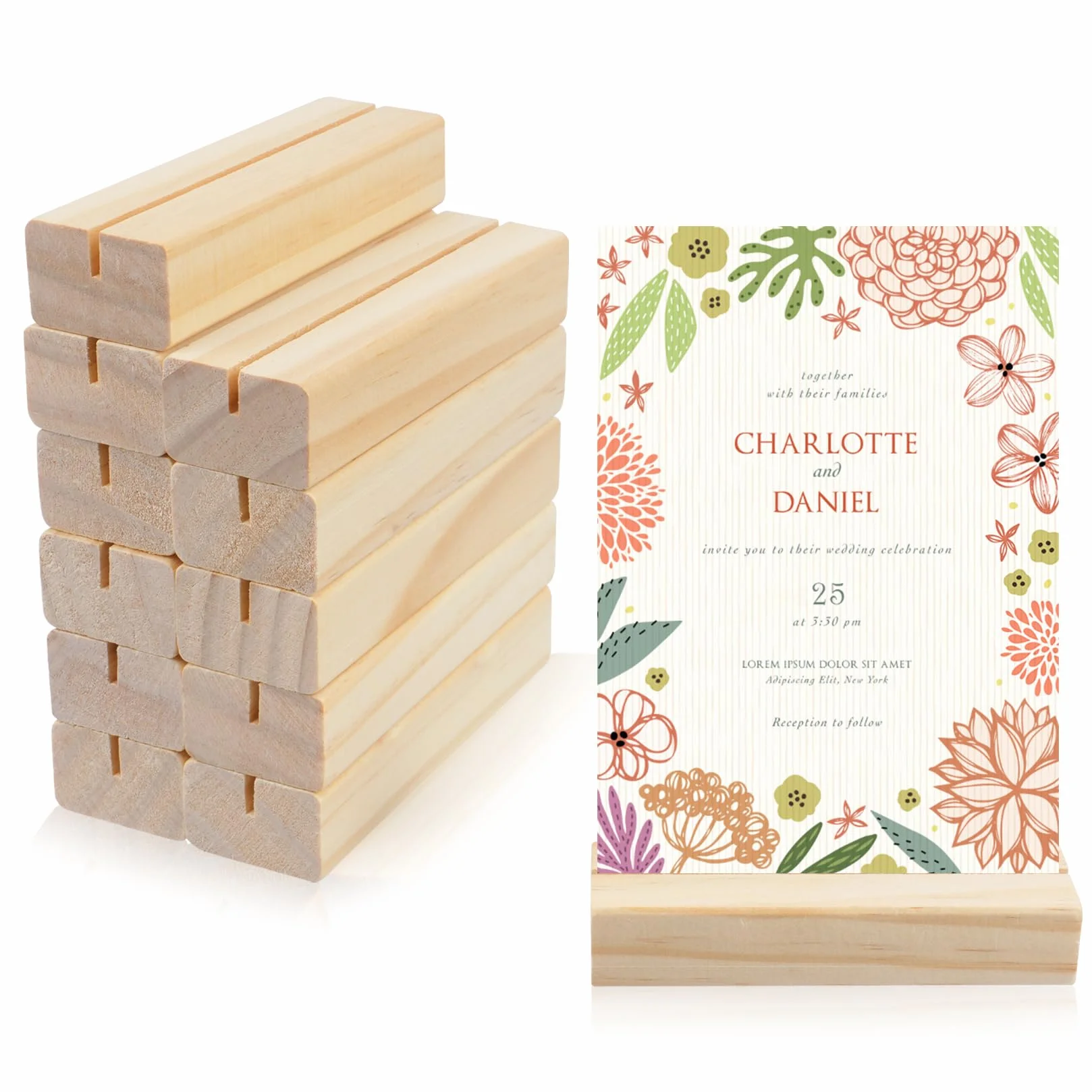 12 Pz Segnaposto Legno Supporto, Segnaposto Tavolo in LegnoPorta Menu da Tavolo, Porta Carte Menu, Porta Biglietti da Visita in Legno per Matrimonio Compleanno Comunione ristoranti feste