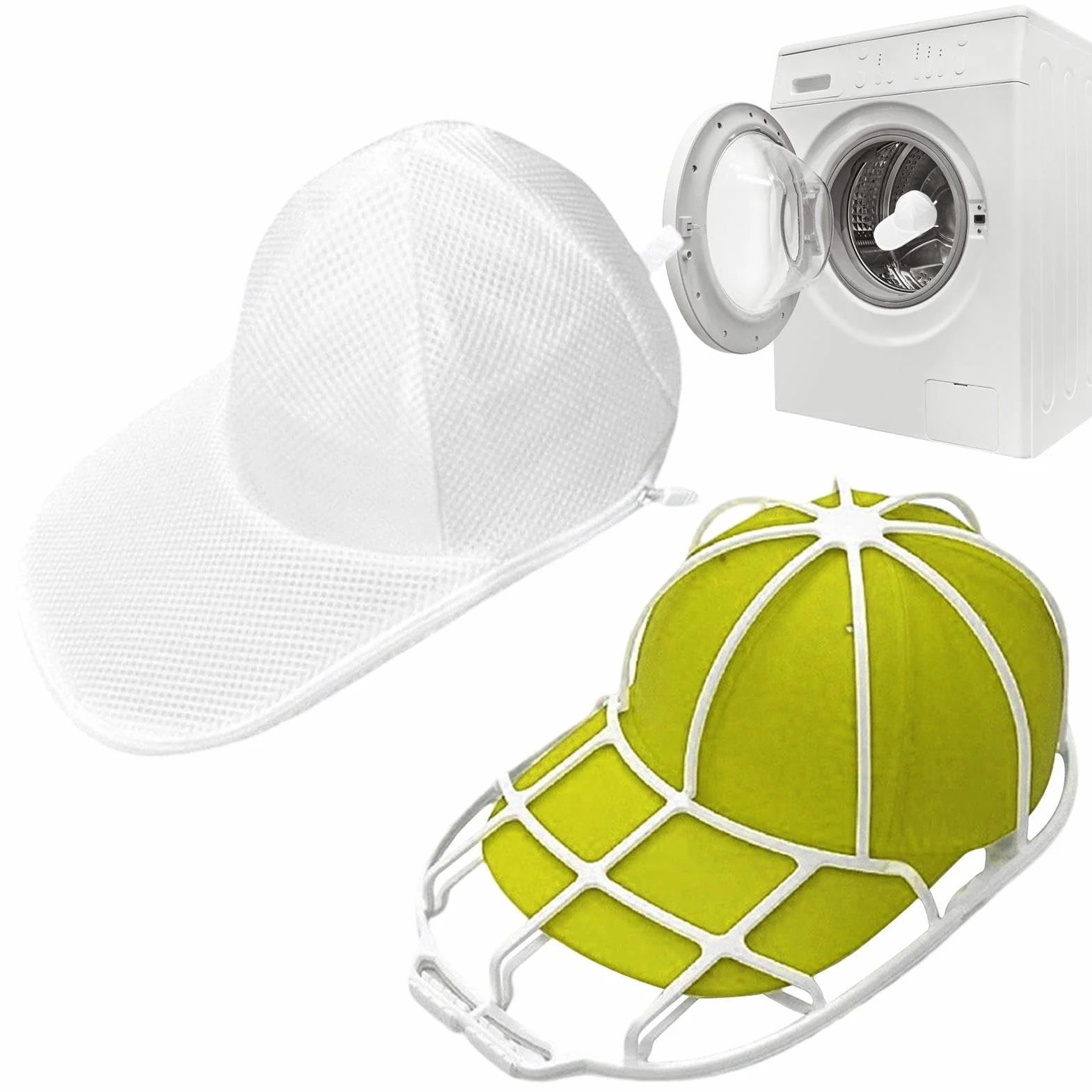 Protezione per cappellino per lavatrice – Supporto portaoggetti per copricapo | Gabbia di lavaggio per cappellino da baseball