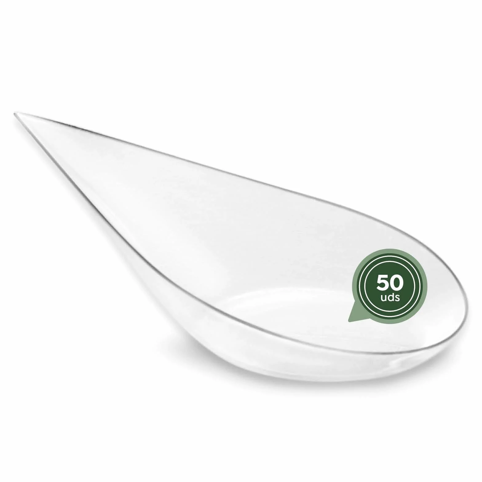 Cucchiaio Catering a Forma di Lacrima Colore Trasparente 50 unità 10,1 x 5 cm Plastica Riciclabile