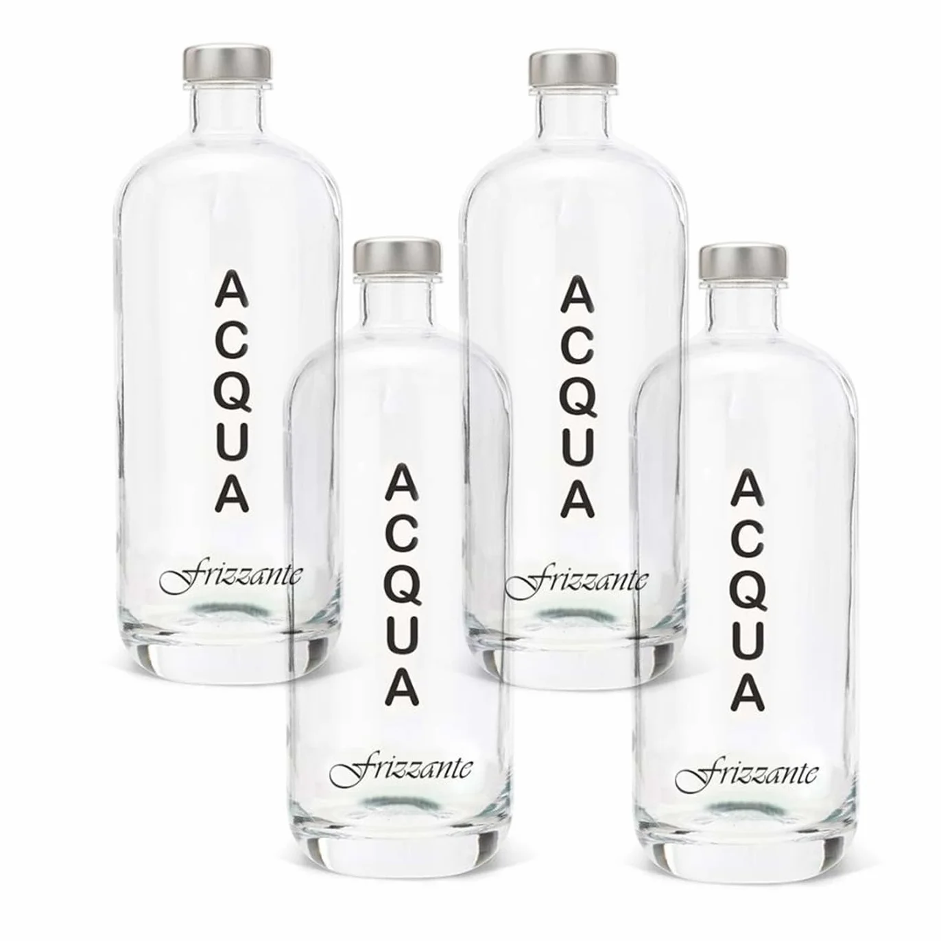 Bottiglie Vetro ARTEMIDE 1 Litro Serigrafia Frizzante Tappo Vite Argento