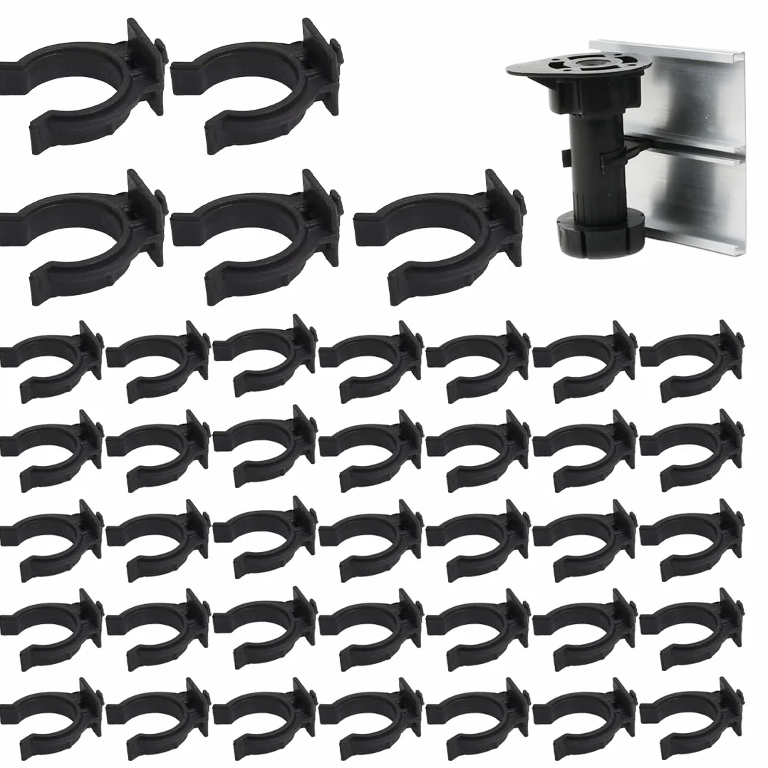 40 Pezzi Gancio per Zoccolo da Cucina Universale in ABS e Alluminio, Clip, Battiscopa, Ganci, Montaggio a Parete, Design Antiscivolo, Multiuso