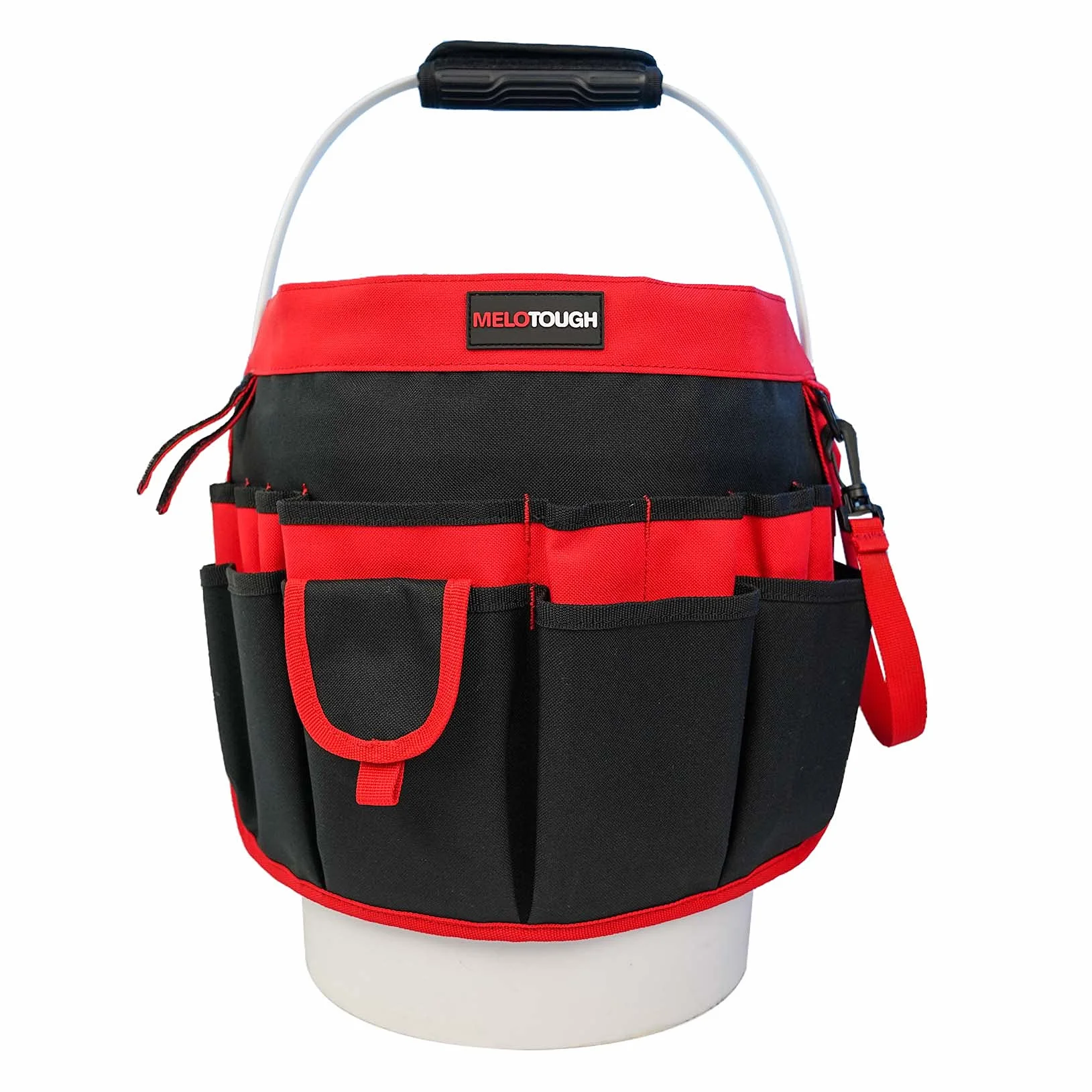 Secchio Strumento Organizer per Attrezzi da Giardino 3,5-5 Galloni Rosso