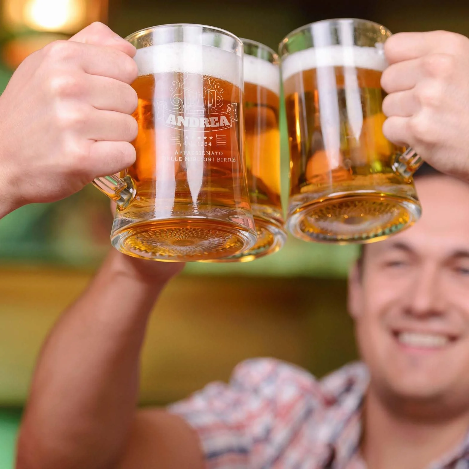 Boccale per Birra Personalizzato 520 ml H15,3 cm Ø9,3 cm Regalo Compleanno 40 50 anni