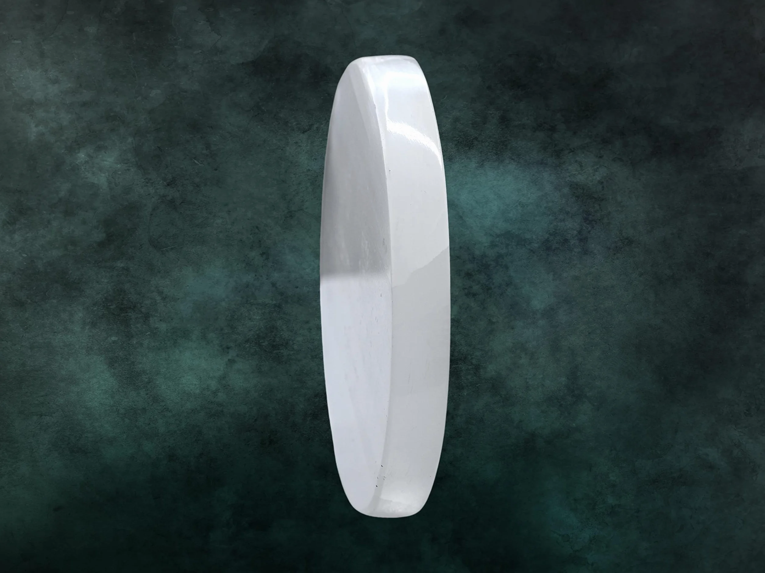 Piastra di ricarica in cristallo di selenite con cubo di Metatron inciso 4,3" per cristalli e pietre curative