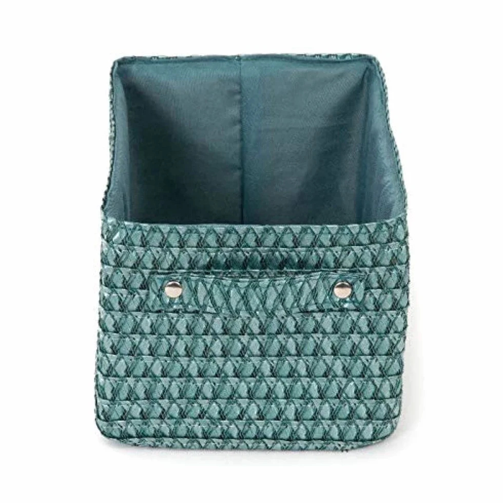 Lilou Cestino Portaoggetti Con Manici Tessuto Polipropilene Cartone 23x15x12 cm Verde