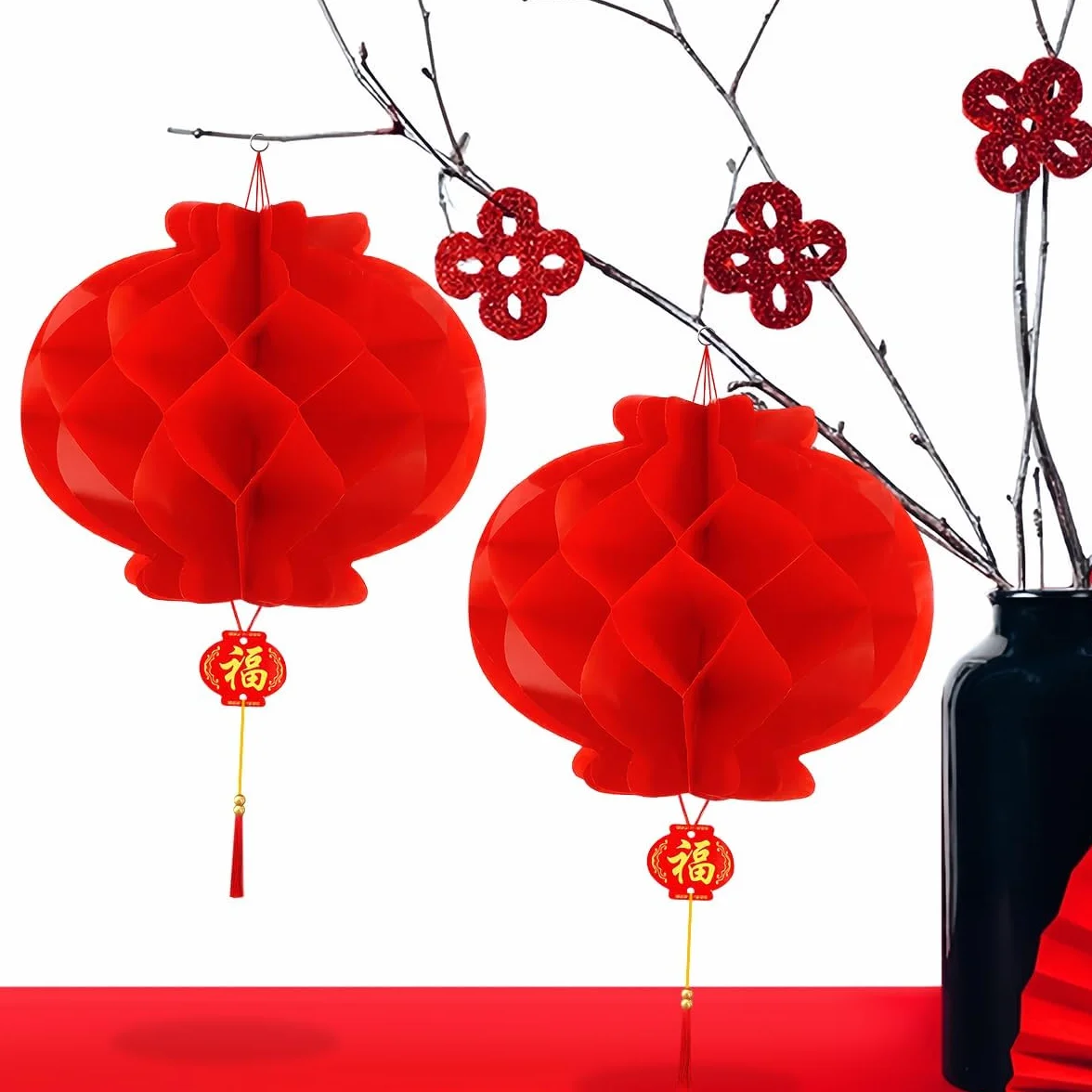Lanterne Cinesi 20/25CM 20 Pezzi, Rosse Pieghevoli Impermeabili Decorazioni Capodanno Cinese