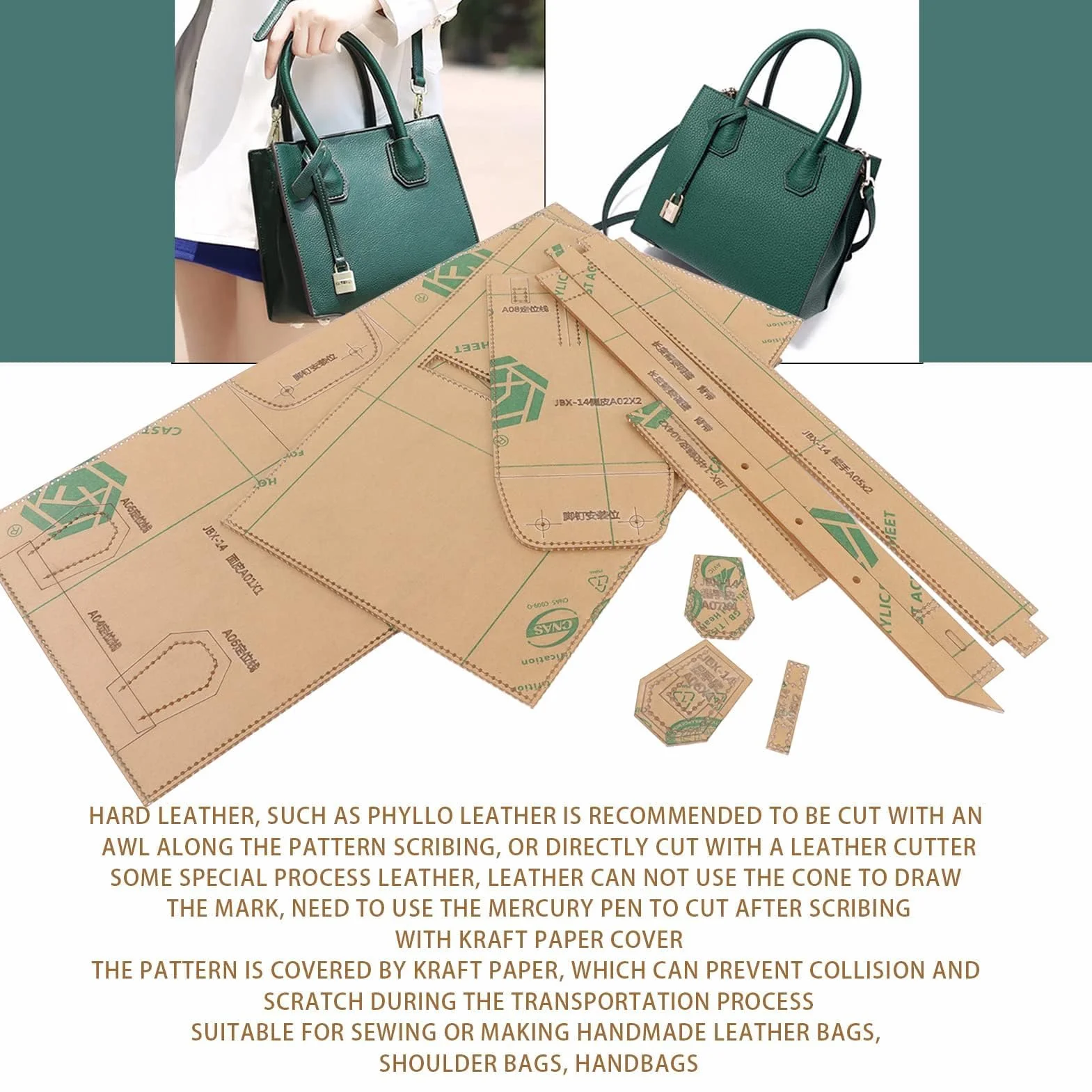 Modello Borsa Acrilico Artigianato Pelle Stencil Kit