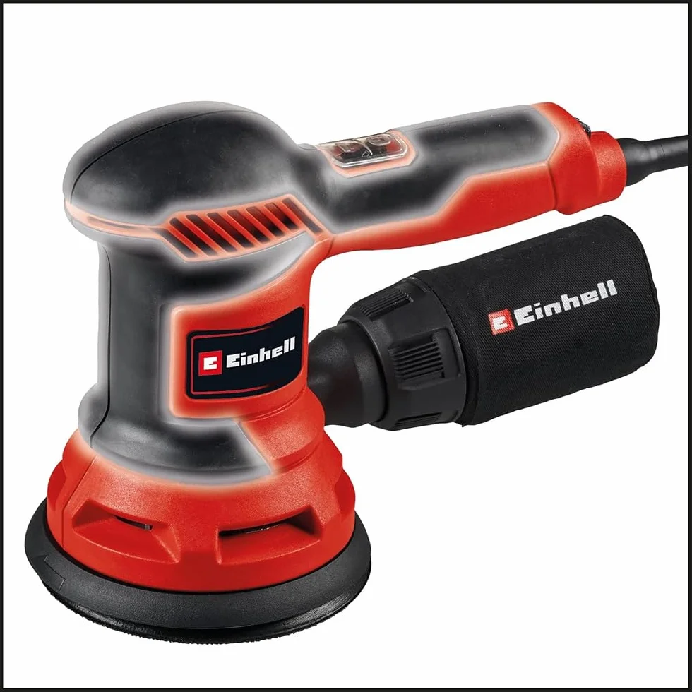 Einhell Smerigliatrice orbitale TC-RS 425 E (425 W, piatto abrasivo Ø 125 mm, numero massimo di oscillazioni 26.000 min-1, circuito oscillante 2,5 mm, con carta vetrata 1 x P60, P80, P120)