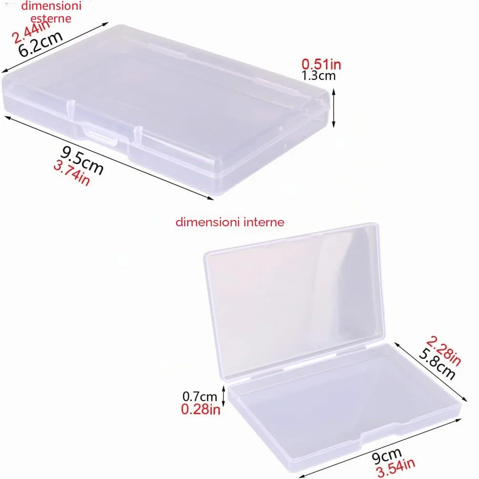 Gebildet 8 Pezzi Contenitori Portaoggetti in Plastica Trasparente Rettangolare Dimensioni Miste