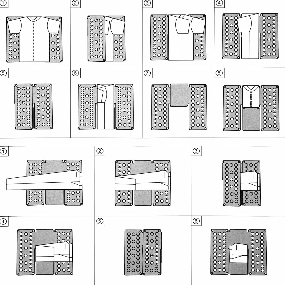 TecTake 2 PIEGA INDUMENTI VESTITI MAGLIE CAMICIE ABITI MAGLIETTE T-SHIRT SALVASPAZIO - disponibile in diverse quantità - (1 Set | no. 401684)