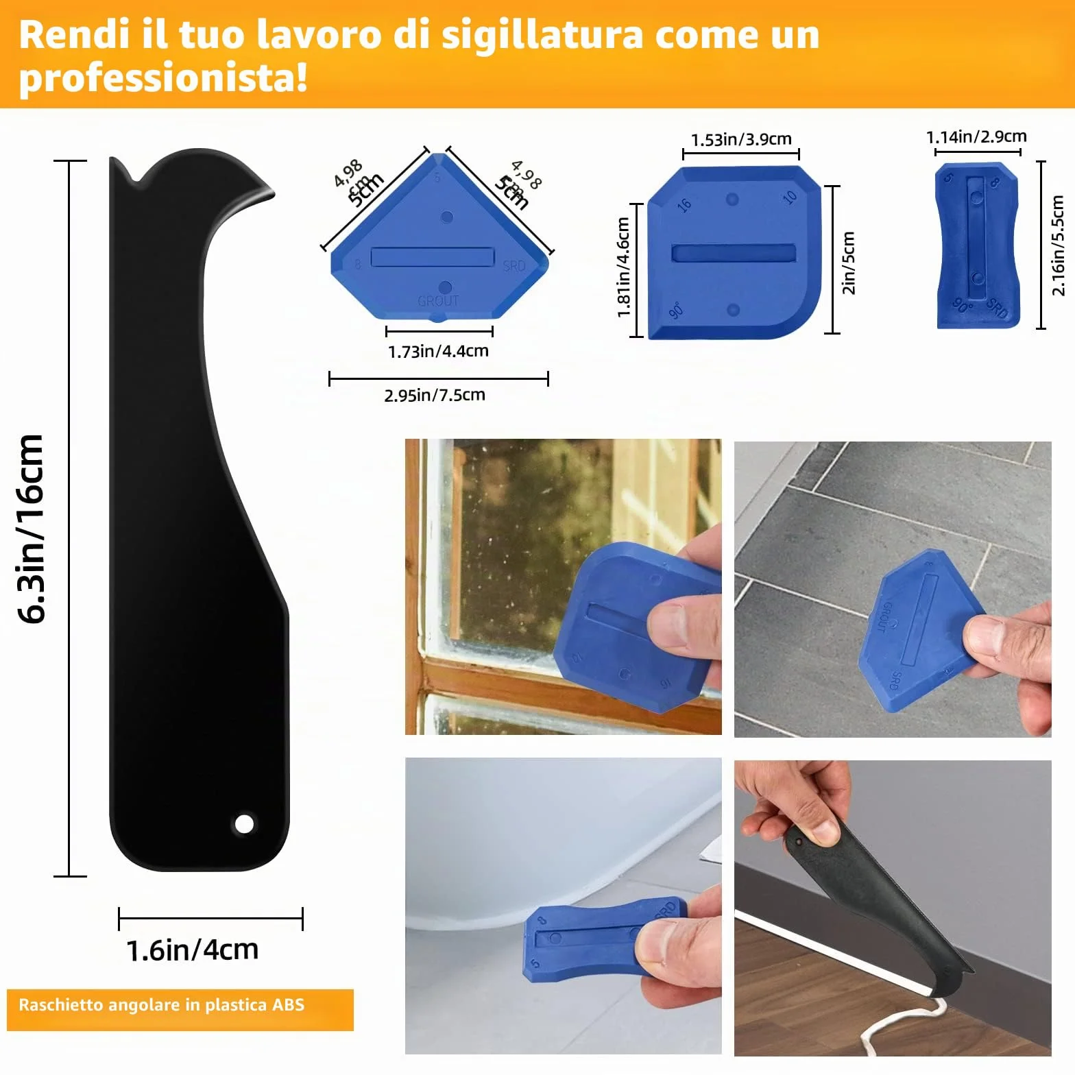 Strumento per Calafataggio Kit di Strumenti per Rinnovare le Giunti in Silicone Raschietto per Stucco Strumento per la Rimozione e l'applicazione Del Caucciù Prodotto per Rimuovere lo Stucco