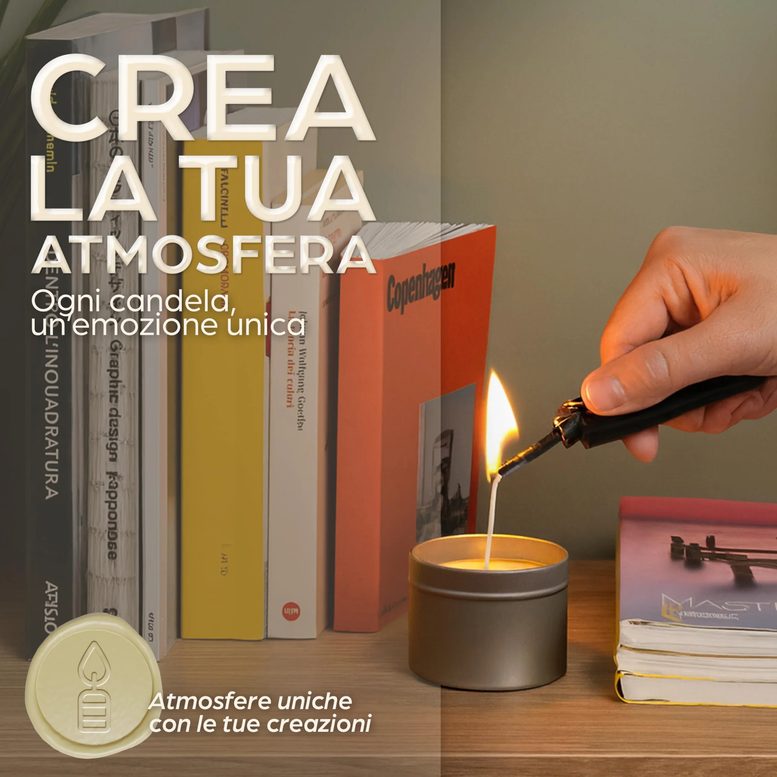 Generico Kit Candele Fai da Te Completo – Set per Creare Candele Artigianali con Cera, Contenitore in Metallo, Stoppini, Pentolino in Acciaio e Accessori – Ideale per Principianti