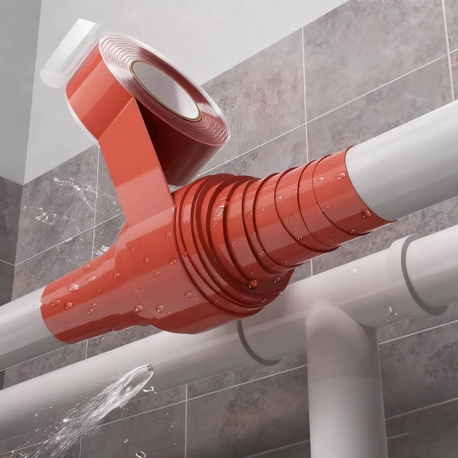 Nastro isolante sigillante in silicone autofusibil Nastro autofondente in silicone for riparazione tubi Multicolor 1-3,0 m 1-10 rotoli(Red-10rolls,3.0M)