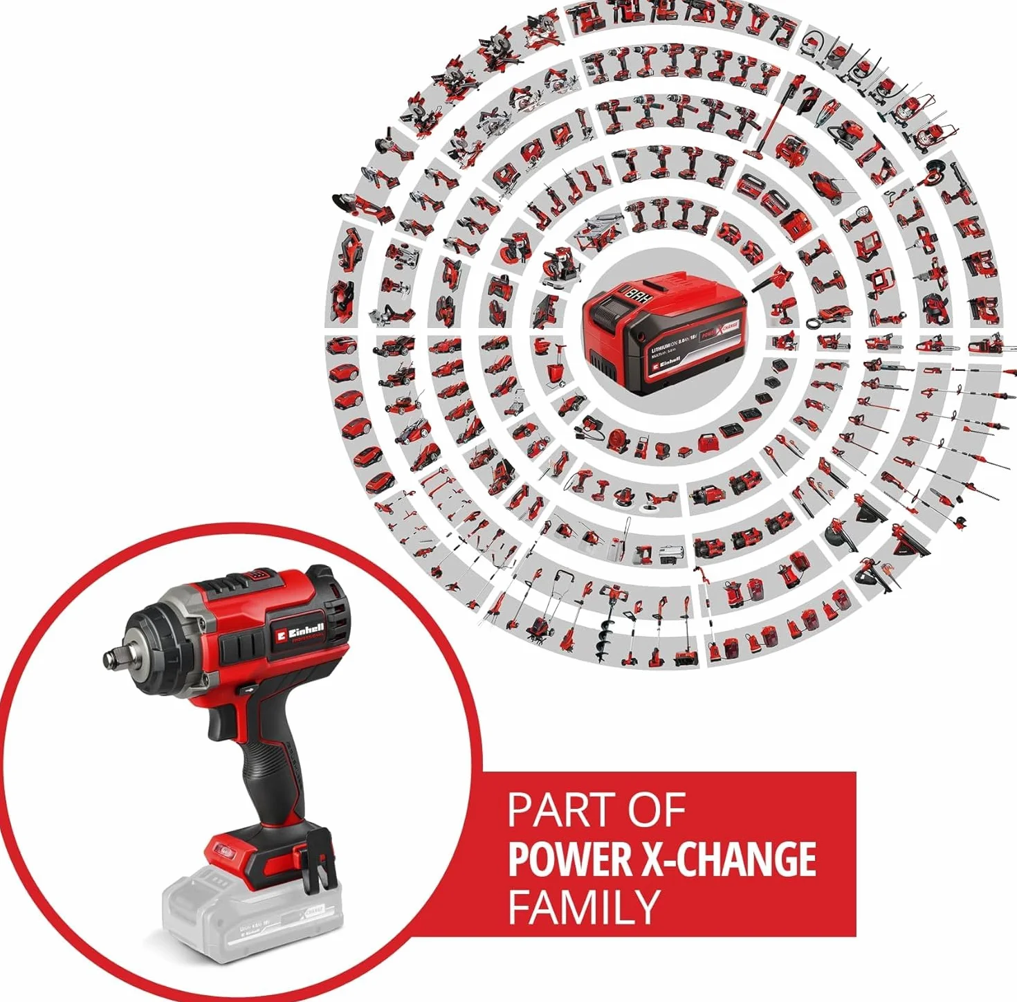Einhell Professional Avvitatore a percussione a batteria IMPAXXO 18/450 Power X-Change 18 V 450 nm Brushless attacco 1/2" set di bussole