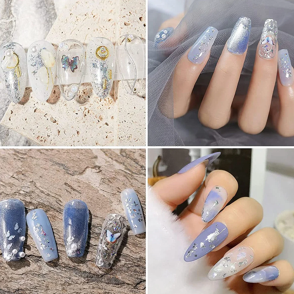 Fogli di Metallo Argentato,Fogli in Foglia Argento,Foglio in Vero Alluminio, Foglio Schabin Imitazione Argento 100 Fogli Foglio Metallico per Pittura, Artigianato, Decorazioni Fai-da-Te
