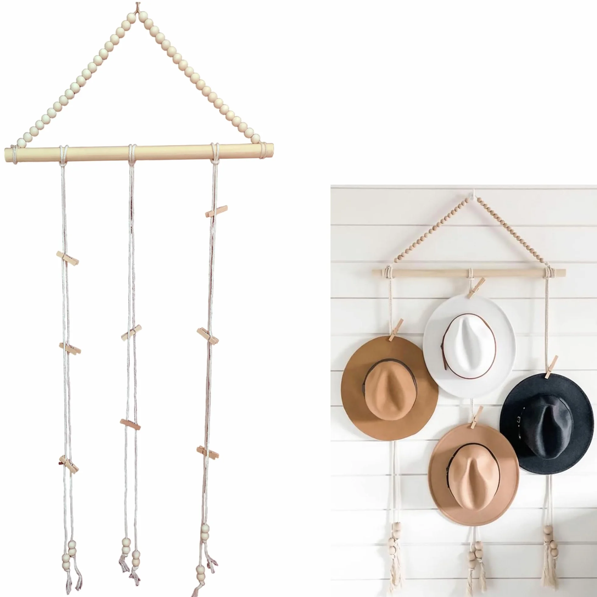 Hat Rack Storage Hanging Piece - 1 pezzo, Hang Multiple Hats, Bohemian Style, Può essere Posizionato Sulla Porta Della Stanza, Parete, Armadio, Adatto per lo Stoccaggio Camera da Letto.